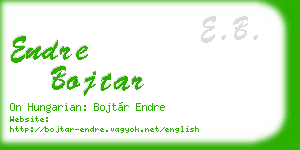endre bojtar business card